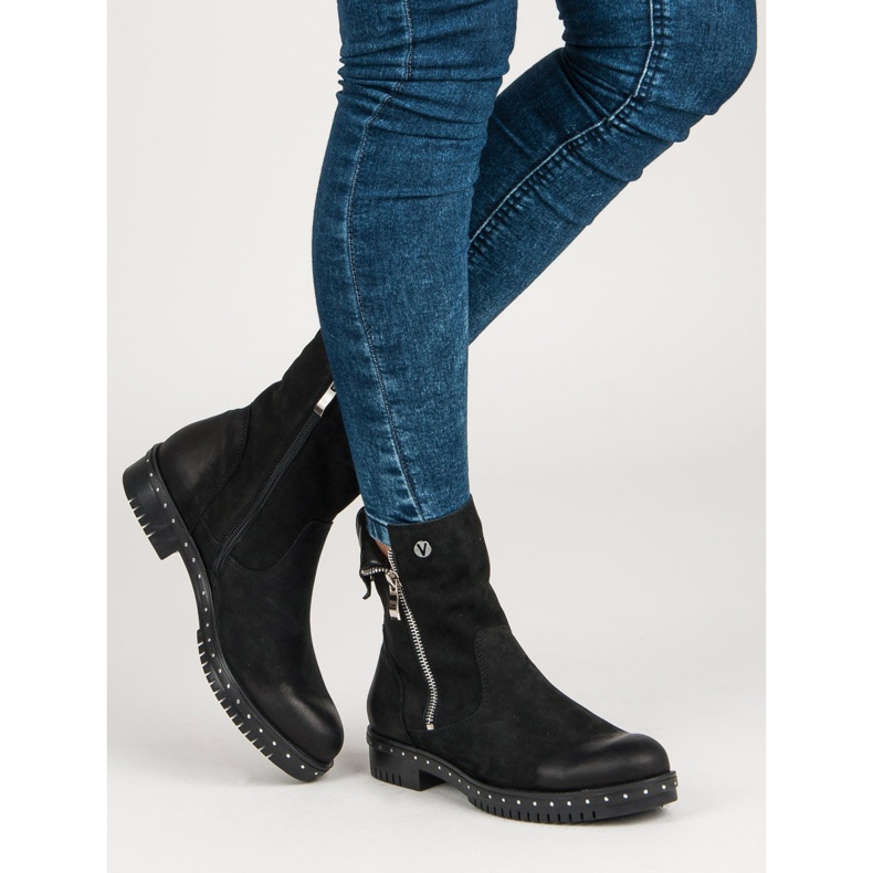 Black Leather VINCEZA boots 2