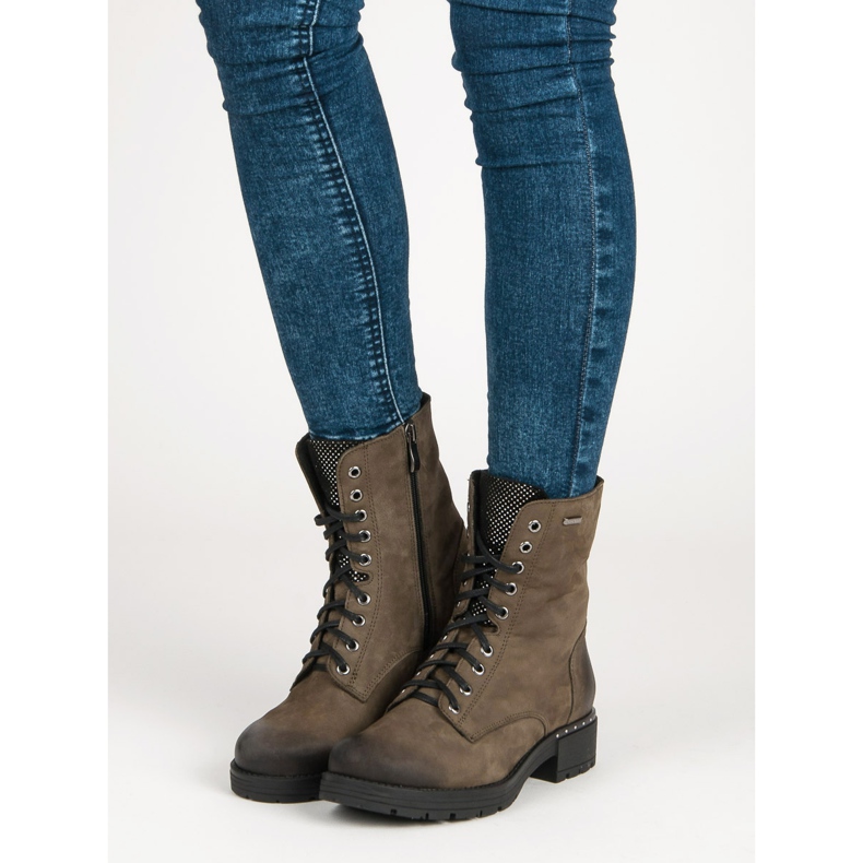 VINCEZA lace-up boots green 1
