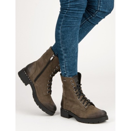 VINCEZA lace-up boots green 2