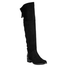 Filippo Suede over-the-knee boots black 1