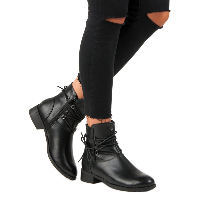 J. Star Women's boots with a binding black 2