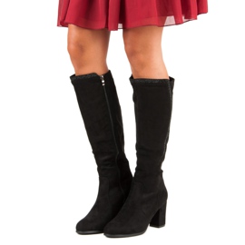 Black suede boots 1