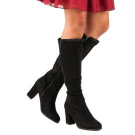 Black suede boots 2