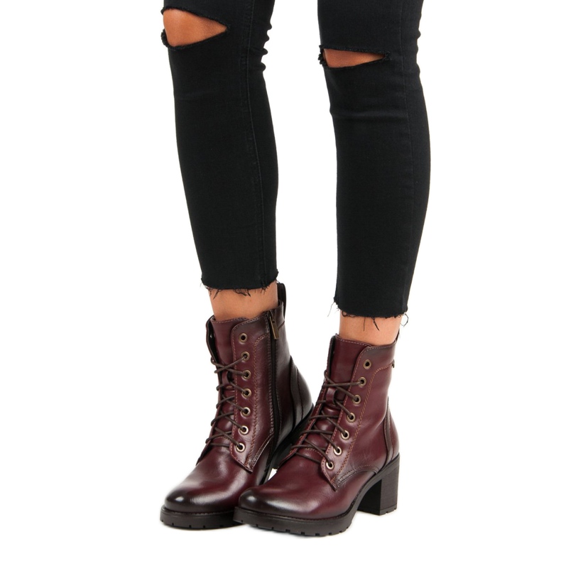 Burgundy lace-up vinceza boots red 1 Burgundy lace-up vinceza boots red 1