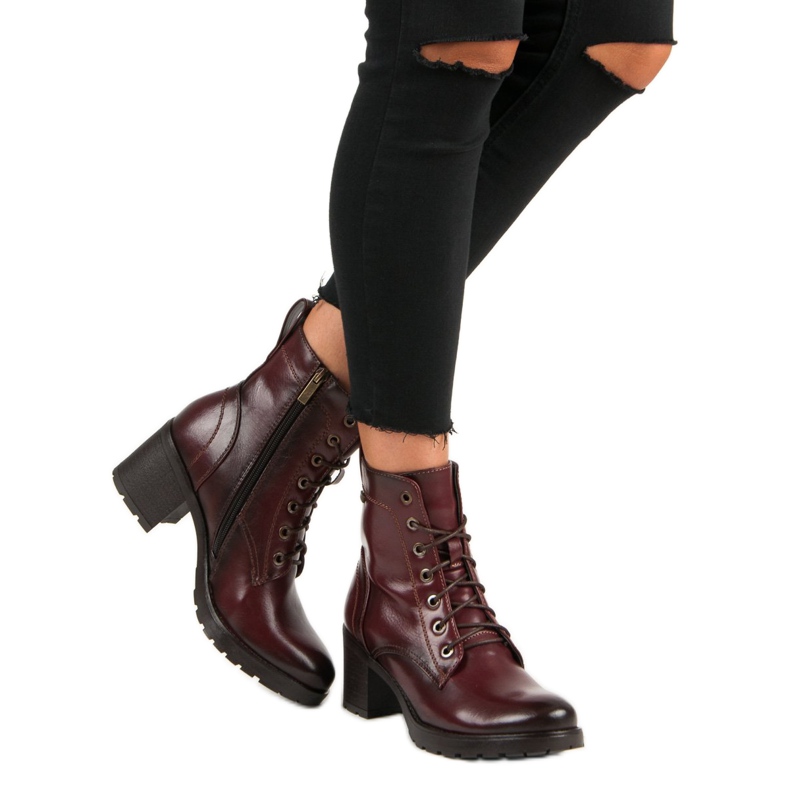 Burgundy lace-up vinceza boots red 2 Burgundy lace-up vinceza boots red 2