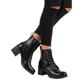 Black lace-up vinceza boots 2