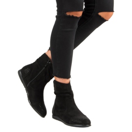 Casual suede ankle boots black 2