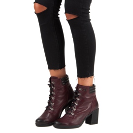 Comfortable VINCEZA high-heeled boots red 1