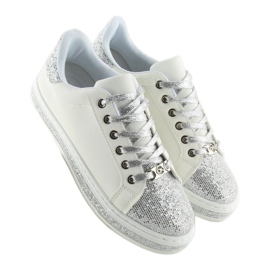Women's white and silver sneakers BK-81 2