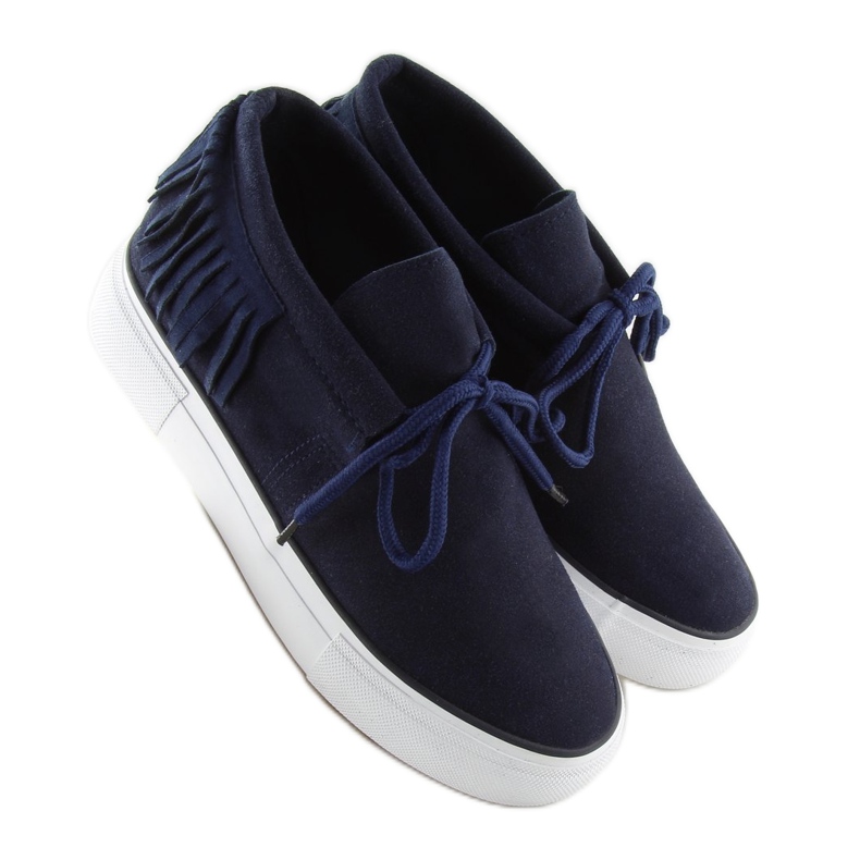 Navy blue women's sneakers A-63 D.BLUE 1
