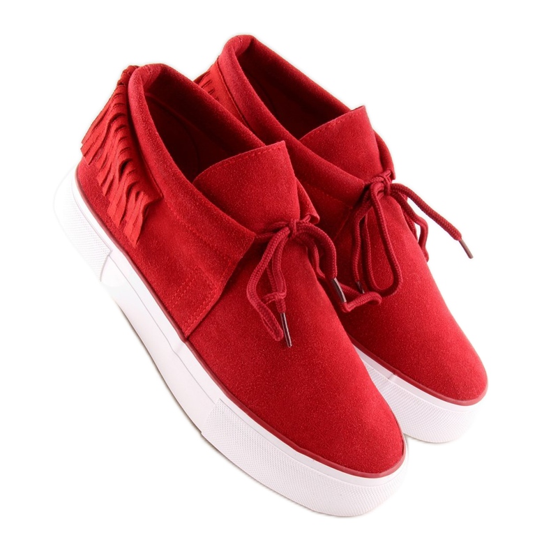 Red women's sneakers A-63 Red 1