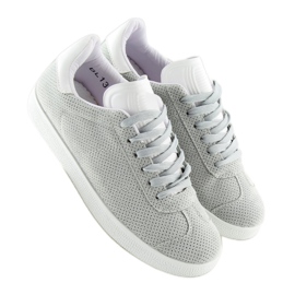 Gray and white women's sneakers BL131P GRAY / WHITE grey 2