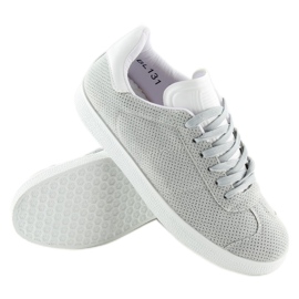 Gray and white women's sneakers BL131P GRAY / WHITE grey 1