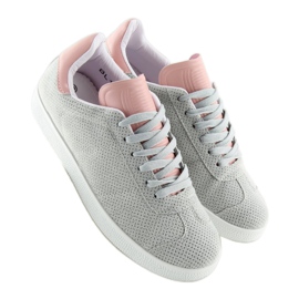 Gray and pink women's sneakers BL131P GRAY / PINK grey 2
