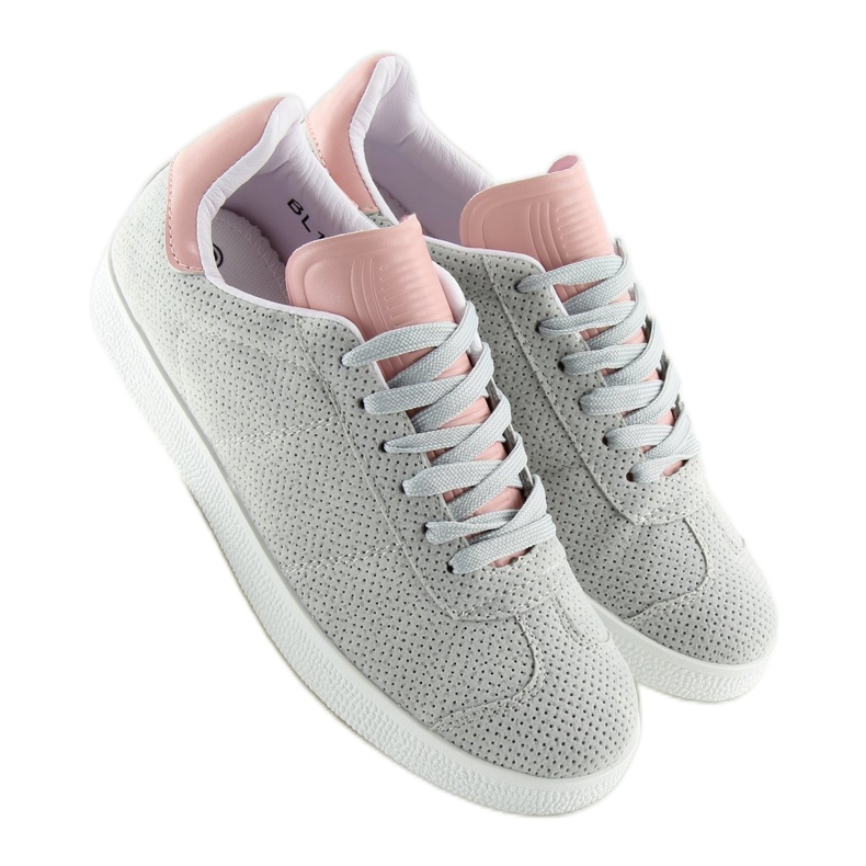 Gray and pink women's sneakers BL131P GRAY / PINK grey 2