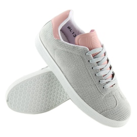 Gray and pink women's sneakers BL131P GRAY / PINK grey 1