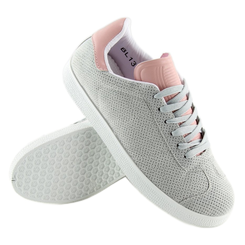 Gray and pink women's sneakers BL131P GRAY / PINK grey 1