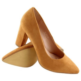 Pumps on the post camel NF-27 Camel brown 1