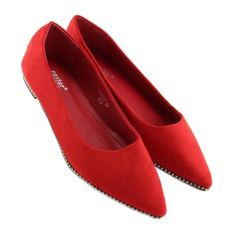 Red women's ballerinas YQ206 Red 2