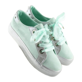 Women's mint sneakers BS096 BAS-1 Green 1