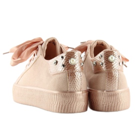 Women's pink sneakers BS096 BAS-1 Champagne 1 Women's pink sneakers BS096 BAS-1 Champagne 1