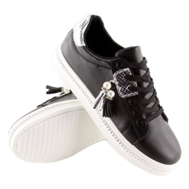 Black women's sneakers 88038 BLACK / WHITE 2