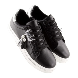 Black women's sneakers 88038 BLACK / WHITE 1