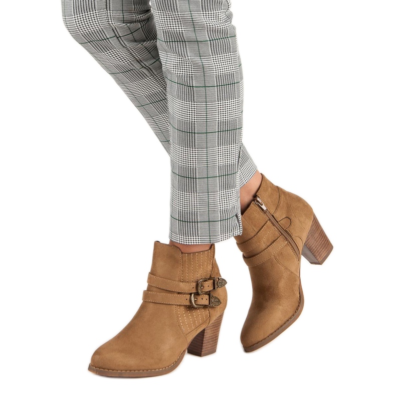 Corina Suede ankle boots on the post brown 1