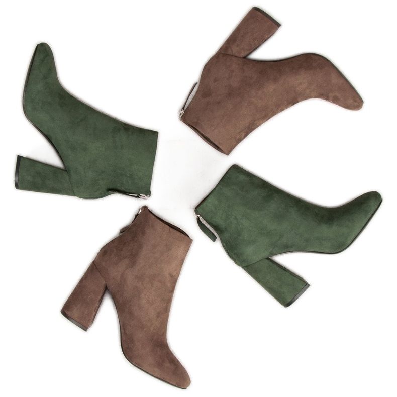 Corina Elegant suede boots green 2