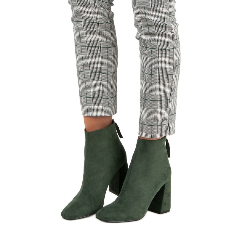 Corina Elegant suede boots green 1