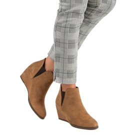 Corina Camel wedge boots brown 1