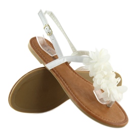 White sandals with flowers CK36P White 2