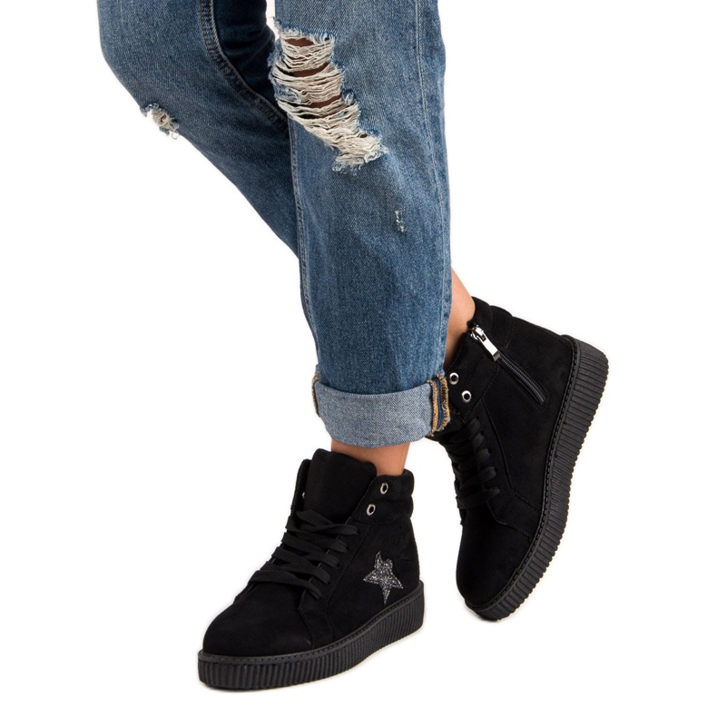Mckeylor Suede Creepers Sneakers black 2 Mckeylor Suede Creepers Sneakers black 2