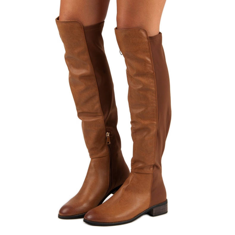 Corina Brown boots above the knee 1