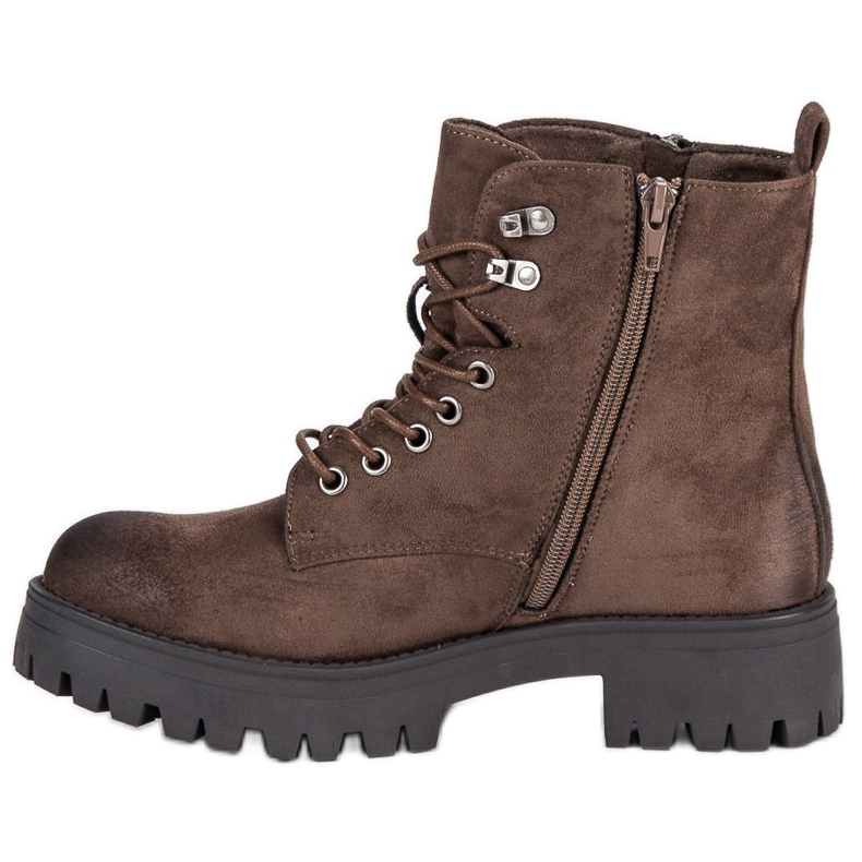 Corina Knotted suede workers brown 1