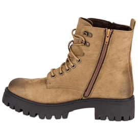 Corina Knotted suede workers brown 1