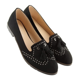 Black women's loafers 22-05 Black 1