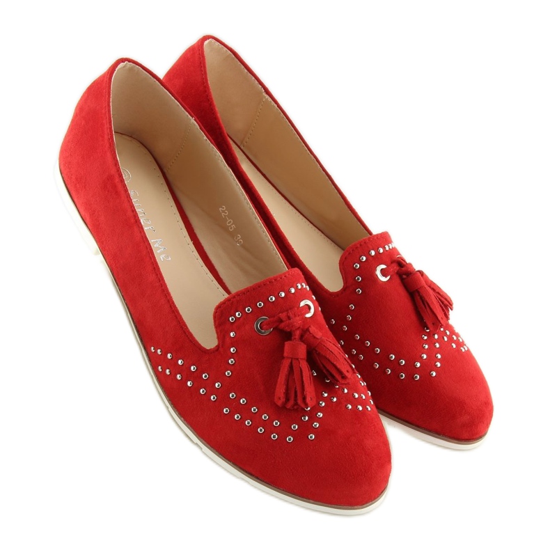 Red Women's loafers 22-05 Red 1