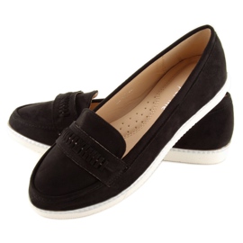 Black women's loafers 22-07 Black 1