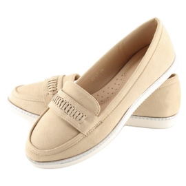 Women's beige loafers 22-07 Beige 1
