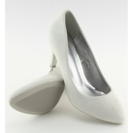 Pumps with almond toes gray B-41 Gray grey 1