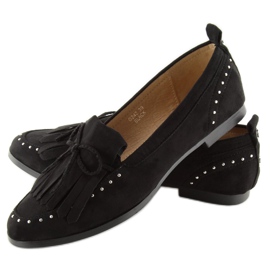 Black Women's black loafers G242 Black 1