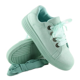 Sneakers with ribbons mint H99-23 Light Green 1 Sneakers with ribbons mint H99-23 Light Green 1