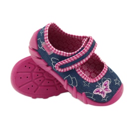 Befado children's shoes 109p164 slippers grey pink navy blue 5
