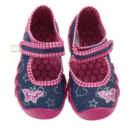 Befado children's shoes 109p164 slippers grey pink navy blue 3