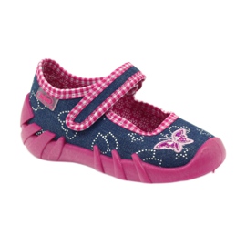 Befado children's shoes 109p164 slippers grey pink navy blue 1