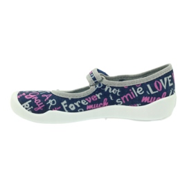 Befado children's shoes ballerina slippers 114y311 navy blue pink grey 2