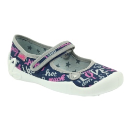 Befado children's shoes ballerina slippers 114y311 navy blue pink grey 1