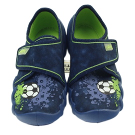 Velcro slippers footballer Befado 273x237 green navy blue 4
