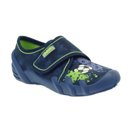 Velcro slippers footballer Befado 273x237 green navy blue 1
